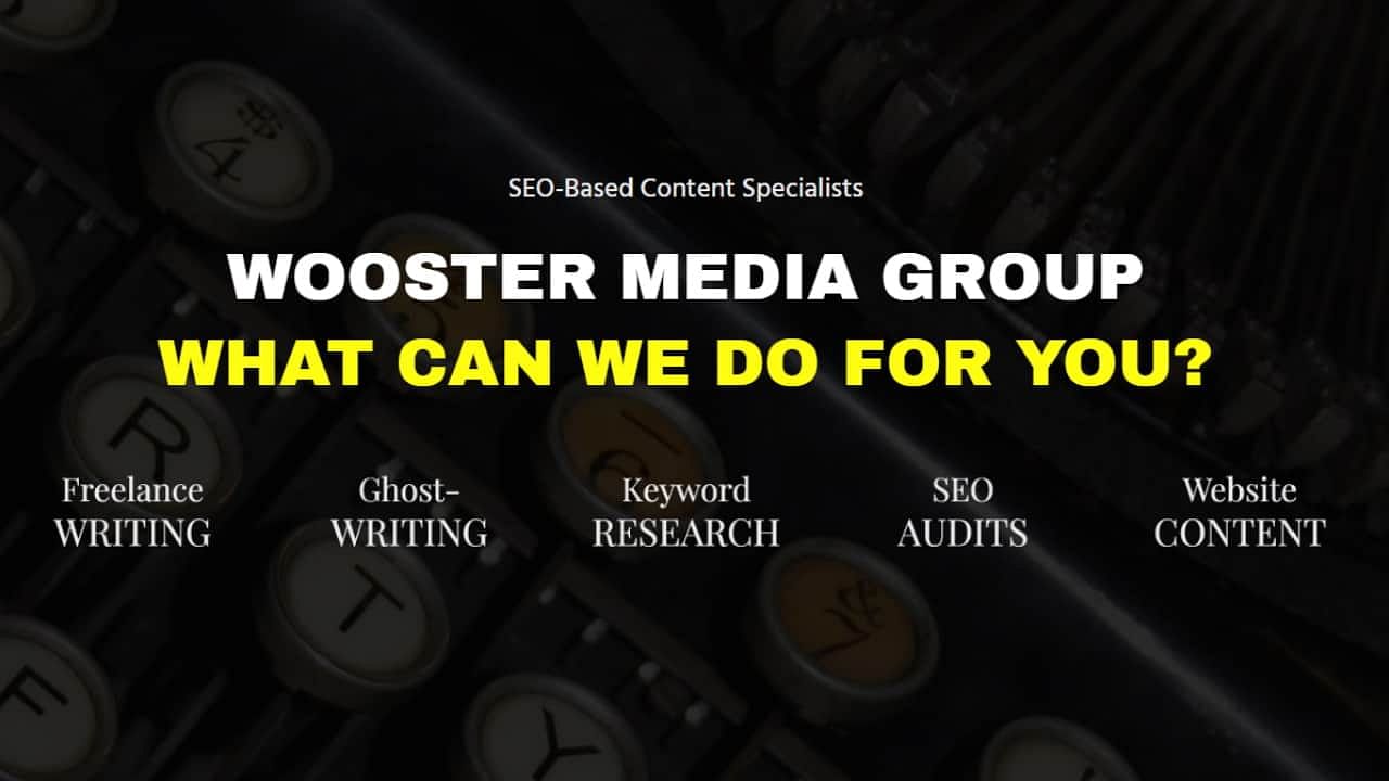 graphic about wooster media group website talking about what company does